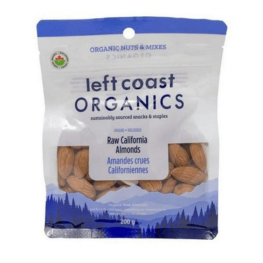 Organic Raw California Almonds 200 Grams (Case Of 8) by Left Coast Naturals