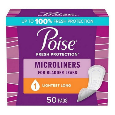 Poise Microliners Light Absorbency Long 50 Count by Poise