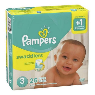 Pampers Swaddlers Jumbo Size-3 26 Count by Pampers