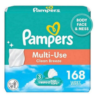 Pampers Baby Wipes Expression Clean Breezescent 168 Count by Pampers