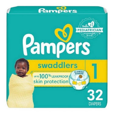 Pampers Swaddlers Jumbo Size-1 32 Count by Pampers