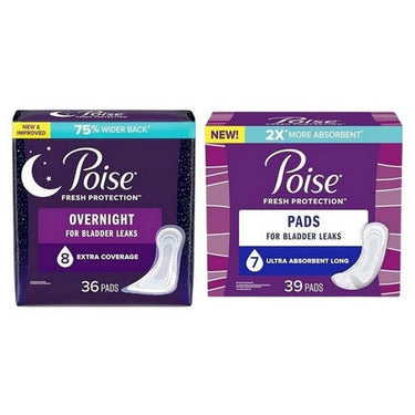 Poise Pads Overnight Incontinence Ultimate Absorbency 39 Count by Poise