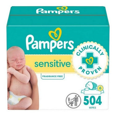 Pampers Wipes Sensitive Fragrance Free 504 Count by Pampers