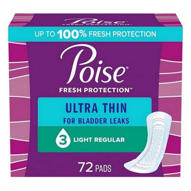 Poise Pads Ultra Thin Light Absorbency Regular 72 Count by Poise