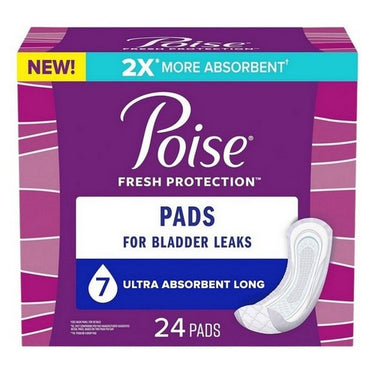 Poise Pads Ultra Absorbent Long 24 Count by Poise