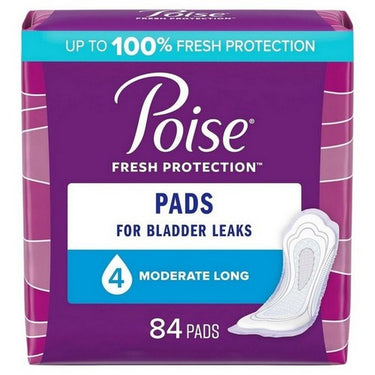 Poise Pads Moderate Absorption Long 84 Count by Poise