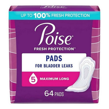 Poise Pads Maximum Absorption Long 64 Count by Poise