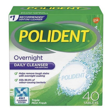 Polident Overnight Tablets 40 Count by Polident