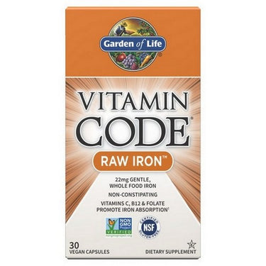 VITAMIN CODE RAW IRON 30CT 30 VegCaps by Garden of Life