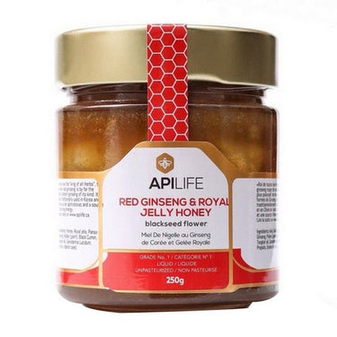 APILIFE Red Ginseng + Royal Jelly + Blackseed Honey 6 X 250 Grams by APILIFE