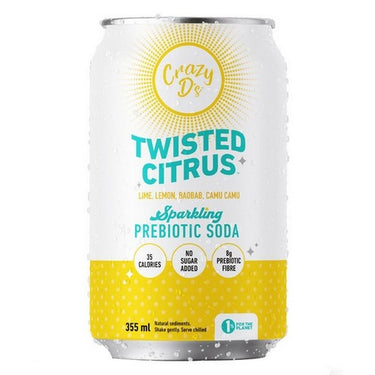 Crazy D's Prebiotic Soda Twisted Citrus 12 X 355 Ml by Crazy D's