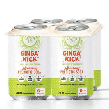 Crazy D's Prebiotic Soda Ginga' Kick 6 X 4 Packects (355 Ml) by Crazy D's