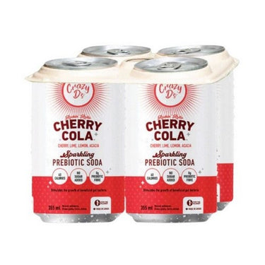 Crazy D's Prebiotic Soda Cherry Cola 6 X 4 Packects (355 Ml) by Crazy D's