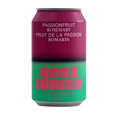 Geez Louise Sparkling Water Passionfruit Rosemary 12 X 355 Ml by Geez Louise