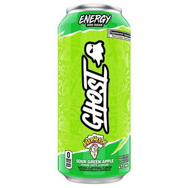 Ghost Energy Warheads Sour Green Apple 12 X 473 Ml by Ghost Lifestyle