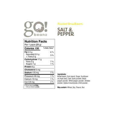 Go Nutrition, Broad Beanz Salt and Pepper, 12 X 28 Grams