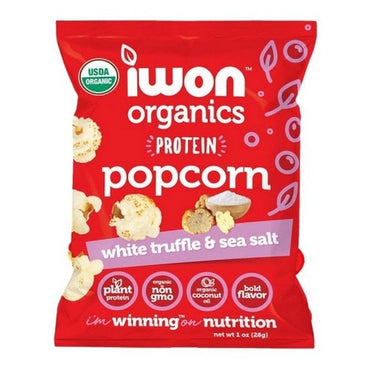 IWON Protein Popcorn White Truffle & Sea Salt 8 X 28 Grams by Iwon Organics