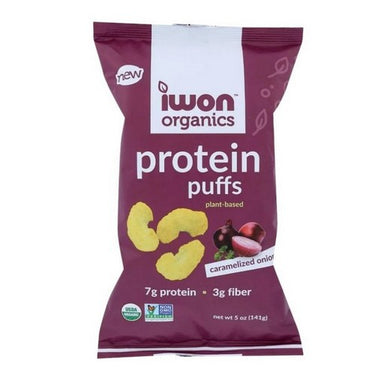 IWON Protein Puffs Large Caramelized Onion Bilingual 12 X 142 Grams by Iwon Organics