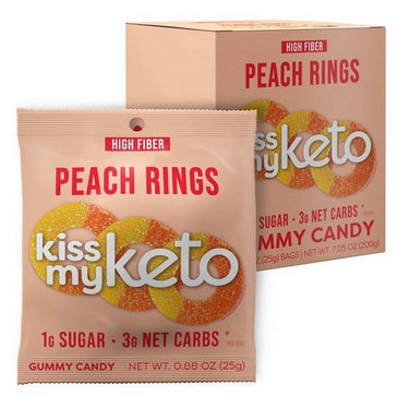 Kiss My Keto Gummies Peach Rings 8 X 25 Grams by Kiss My Keto