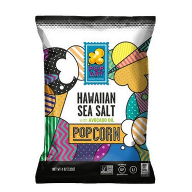 Pop Art Popcorn Hawaiian Sea Salt with Avocado Oil Bilingual 9 X 142 Grams by Pop Art