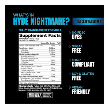 Prosupps Hyde Nightmare Black N' Blueberry 60 Servings by ProSupps