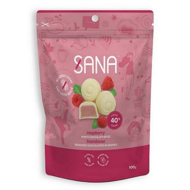 Pamecare, Sana Bites White Chocolaty Raspberry, 6 X 100 Grams