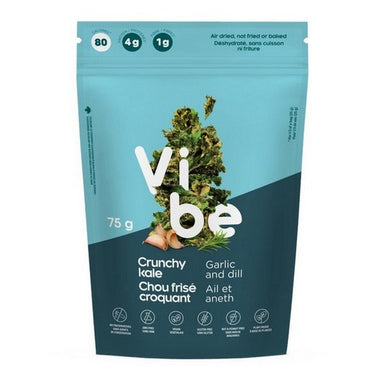 Vibe Crunchy Kale Garlic And Dill 12 X 75 Grams by Vibe Foods