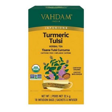 Vahdam Tea Tulsi Turmeric 6 X 18 Count by Vahdam Teas
