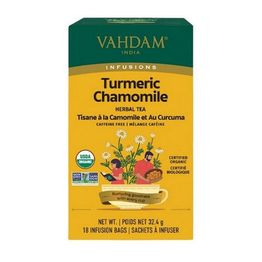 Vahdam Tea Turmeric Chamomile 6 X 18 Count by Vahdam Teas