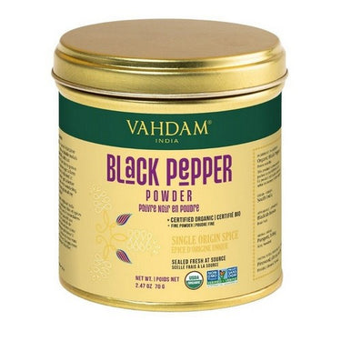 Vahdam Spice Black Pepper Powder 70 Grams by Vahdam Teas