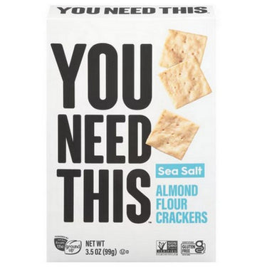 You Need This Almond Crackers Sea Salt 6 X 99 Grams by You Need This