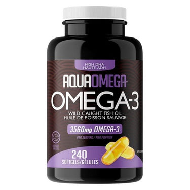 Omega-3 Wild Caught Fish Oil High DHA 240 Count by AquaOmega