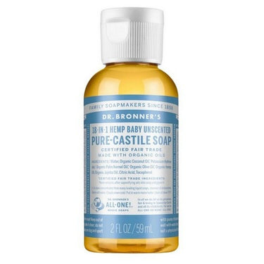 Pure Castile Liquid Soap Baby Unscented 59 Ml by Dr.Bronner's