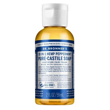 Pure Castile Liquid Soap Peppermint 59 Ml by Dr.Bronner's