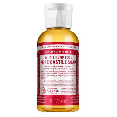 Pure Castile Liquid Soap Rose 59 Ml by Dr.Bronner's