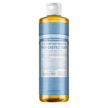Pure Castile Liquid Soap Baby Unscented 473 Ml by Dr.Bronner's
