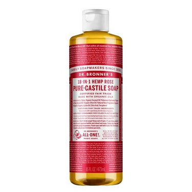 Pure Castile Liquid Soap Rose 473 Ml by Dr.Bronner's