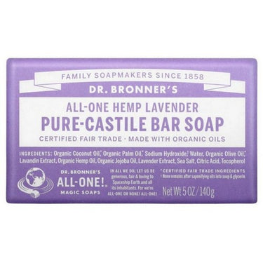 Castile Bar Soap Lavender 140 Grams by Dr.Bronner's