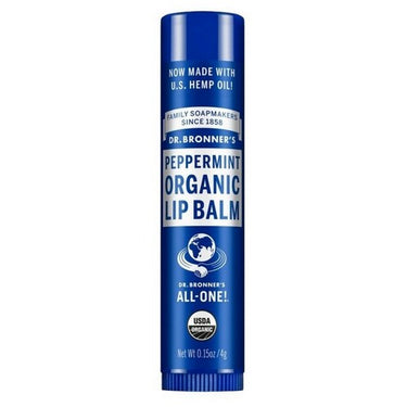 Organic Lip Balm Peppermint 4 Gram X 12 Count by Dr.Bronner's