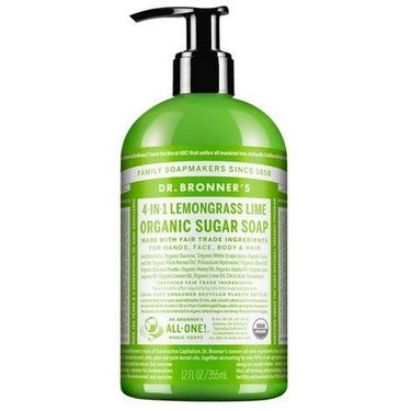 Organic Sugar Soap Lemongrass Lime 355 Ml by Dr.Bronner's