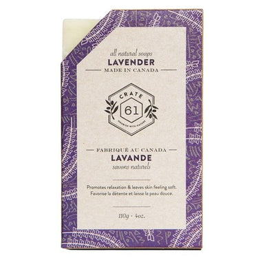 Plant-Based Bar Soap Lavender 110 Grams by Crate 61