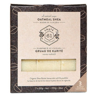 3-Pack Plant-Based Bar Soap Oatmeal Shea 3 X 110 Grams by Crate 61