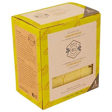 3-Pack Plant-Based Bar Soap Lemongrass 3 X 110 Grams by Crate 61