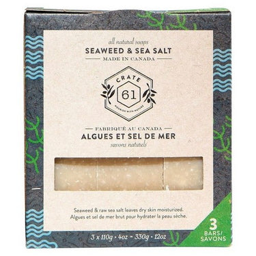 3-Pack Plant-Based Bar Soap Seaweed And Sea Salt 3 X 110 Grams by Crate 61