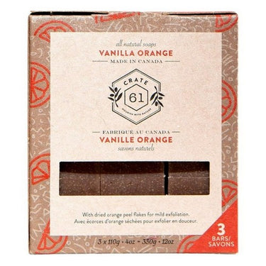 3-Pack Plant-Based Bar Soap Vanilla Orange 3 X 110 Grams by Crate 61