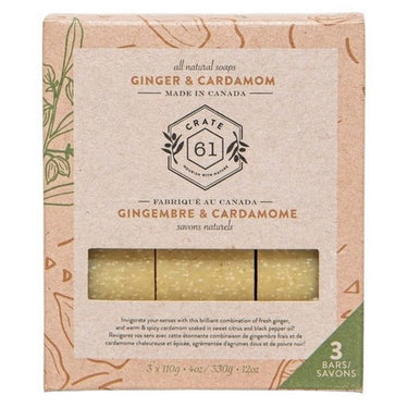 3-Pack Plant-Based Bar Soap Ginger And Cardamom 3 X 110 Grams by Crate 61