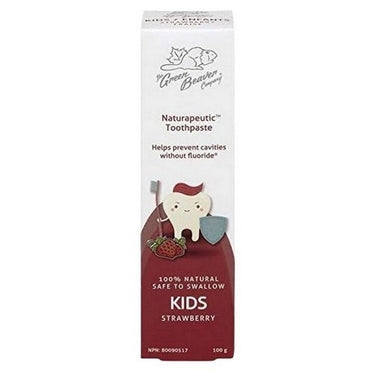 Kids Naturapeutic Toothpaste Fluoride Free Strawberry 100 Grams by Green Beaver