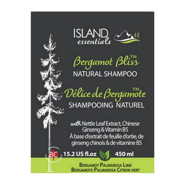 Natural Shampoo Bergamot Bliss Bergamot Palmarosa Lime 450 Ml by Island Essentials