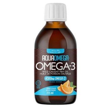 Omega-3 Wild Caught Fish Oil High EPA Lemon 225 Ml by AquaOmega