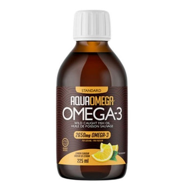 Omega-3 Wild Caught Fish Oil Standard Daily Maintenance Lemon 225 Ml by AquaOmega